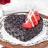 P Basket Weave Heart Chocolate Cake Half Kg 110212 M