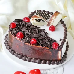 Heart Shaped Black Forest Vanilla Cake