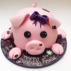 Pig in Mud Birthday Cake