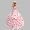 Pink Floral Barbie Fondant Cake 1 Pink Floral Barbie Fondant Cake 800X800 1