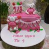 Pink Half Birthday Cake For Girl 1 Pink Half Birthday Cake For Girl