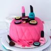 Pink Makeup Theme Fondant Cake 1 Pink Makeup Theme Fondant Cake 800X800 1