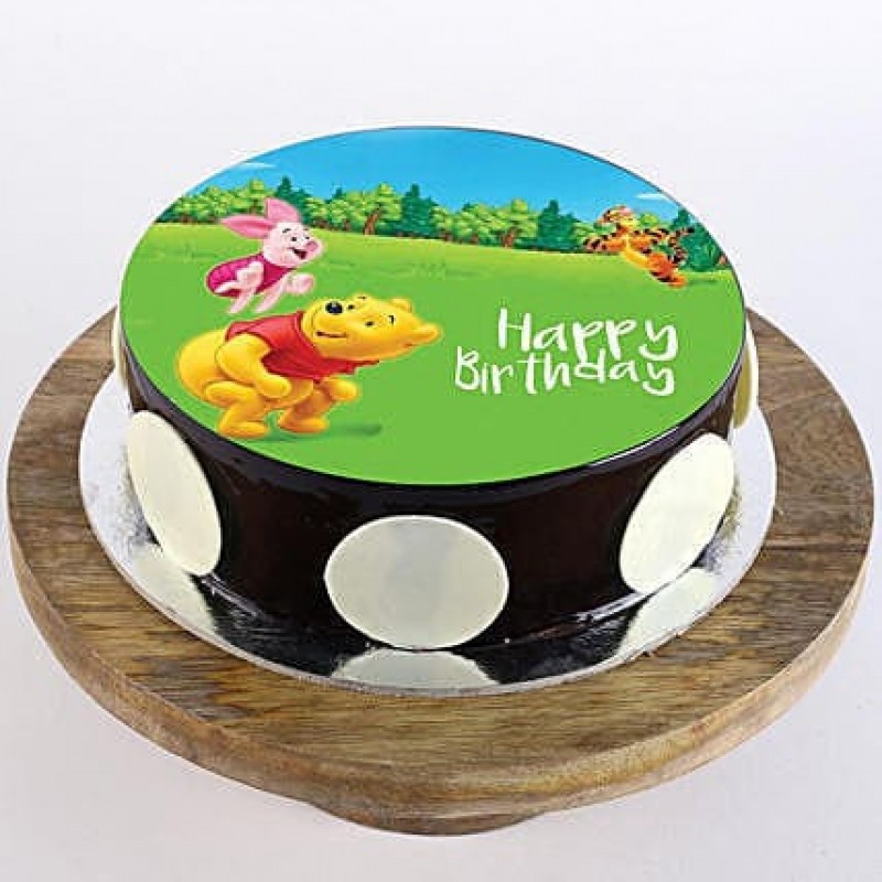 Pooh &Amp; Piglet Cartoon Photo Cake 3 Pooh &Amp; Piglet Cartoon Photo Cake