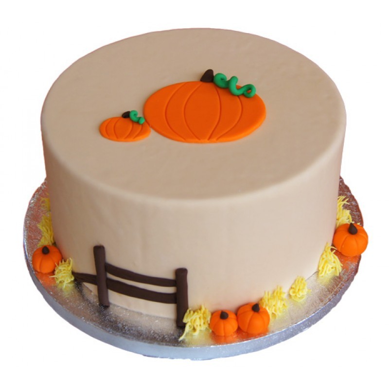 Pumpkin Theme Fondant Cake 3 Pumpkin Theme Fondant Cake
