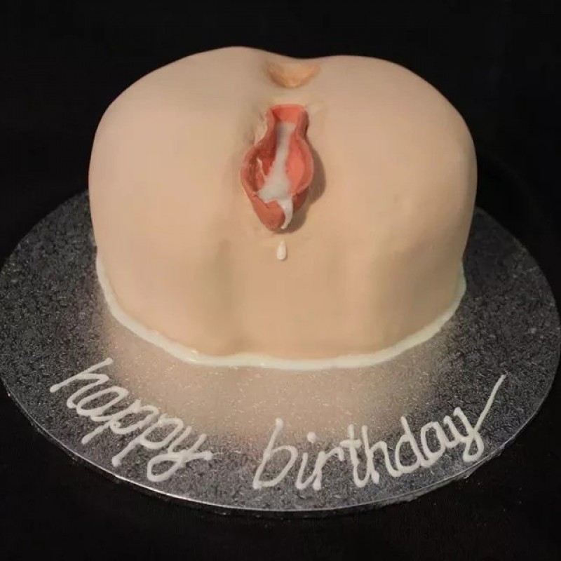 Pussy Shape Customized Fondant Cake 3 Pussy Shape Customized Fondant Cake