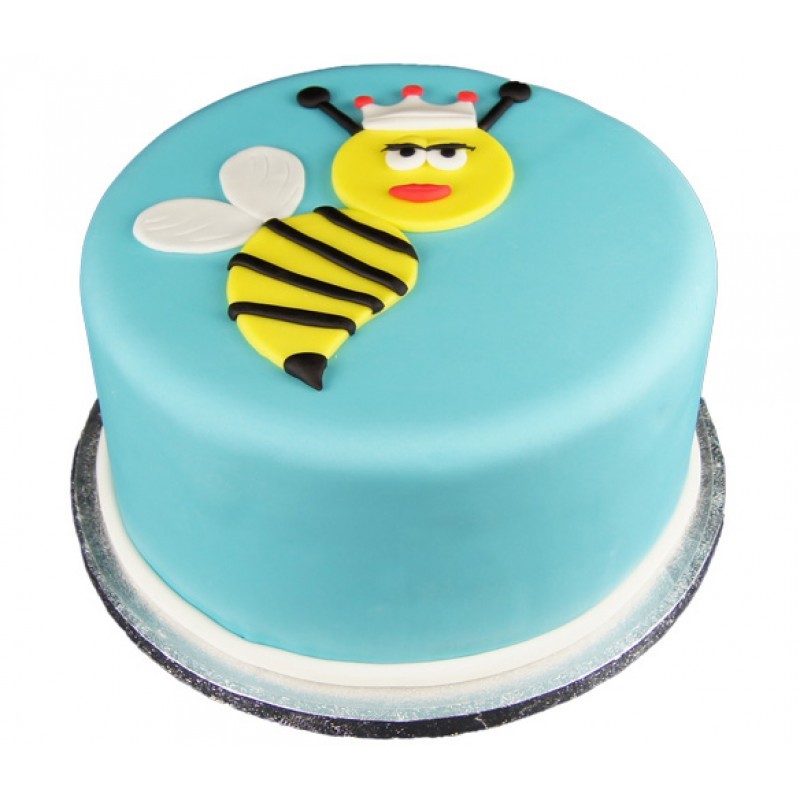 Queen Bee Theme Fondant Cake 3 Queen Bee Theme Fondant Cake
