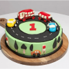 Race Track First Birthday Customized Fondant Cake 800X800W