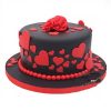 Red Black Romantic Fondant Cake 500X500 1