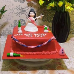 Red Fondant Bridal Bachelorette Cake