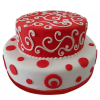 Red White 2 Tier Fondant Cake 800X800W