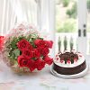 Red Roses With Blackforest Cake 749 3