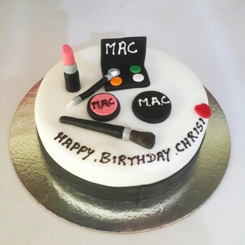 Simple Makeup Fondant Cake 3 Simple Makeup Fondant Cake