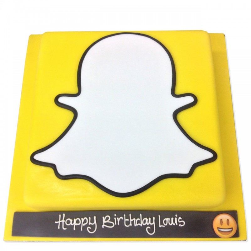 Snap Chat Logo Fondant Cake 3 Snap Chat Logo Fondant Cake