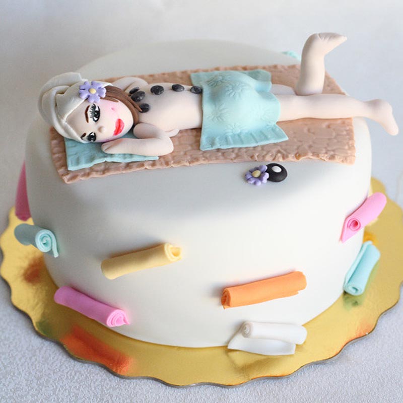 Spa Massage Fondant Cake 3 Spa Massage Fondant Cake