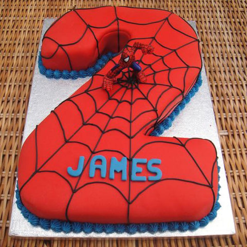 Spiderman 2 Number Fondant Cake 3 Spiderman 2 Number Fondant Cake