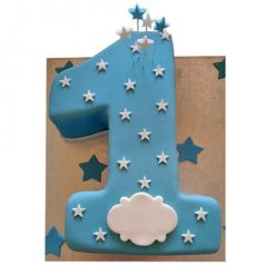 Starry Gaze 1st Birthday Fondant Cake
