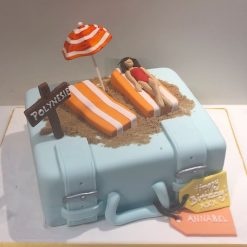 Suitcase and Beach Holiday Birthday Cake