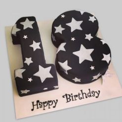 Sweet Eighteen Birthday Fondant Cake