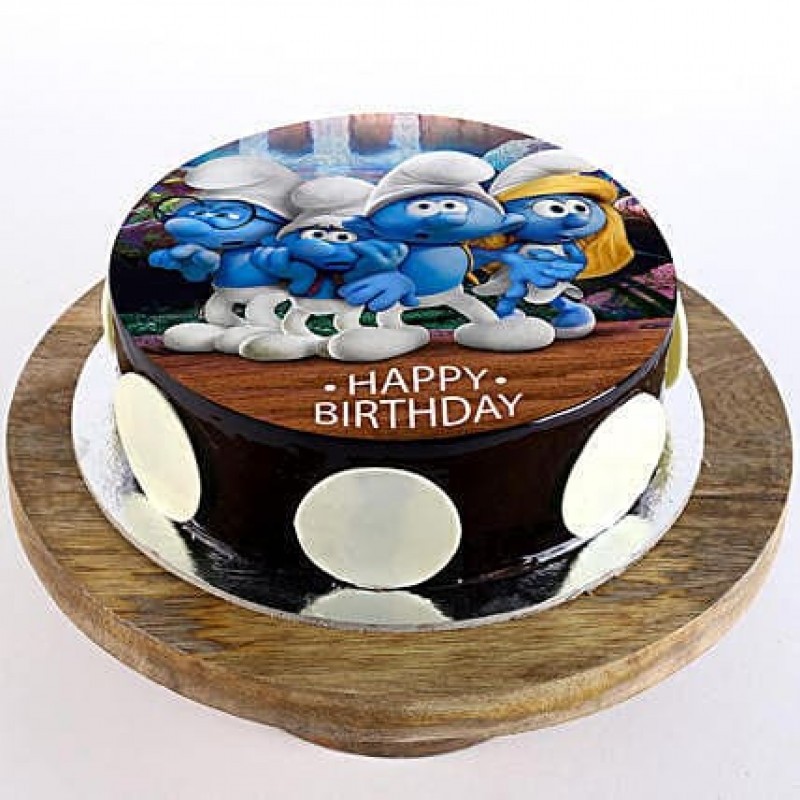 The Smurfs Cartoon Photo Cake 3 The Smurfs Cartoon Photo Cake