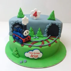 Thomas The Tank Engine Theme Fondant Cake