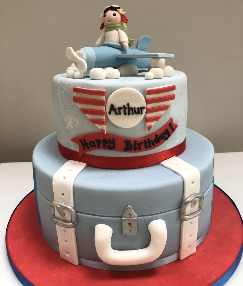 2 Tier Travel Theme Aeroplane Cake 3 2 Tier Travel Theme Aeroplane Cake