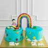 Twin Rainbow Fondant Cake 2 Twin Rainbow Cake