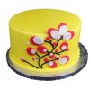 Yellow Flowering Tree Fondant Cake 500X500W