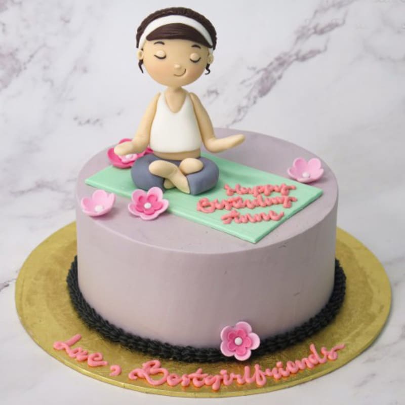 Simple Yoga Girl Cake 3 Simple Yoga Girl Cake